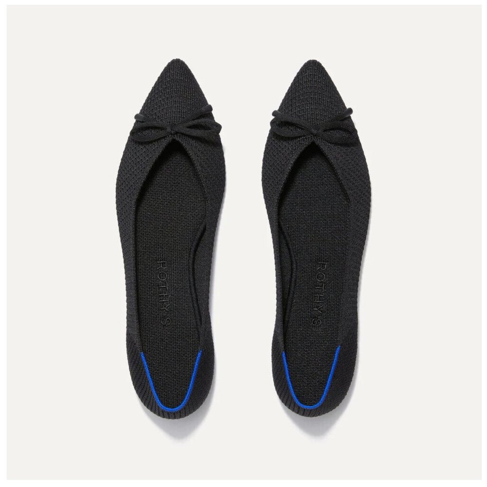 Rothy's THE BOW POINT Blackout Size 8.5 NWT